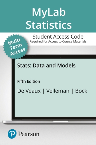 Cover image: MyLab Statistics with Pearson eText Access Code (24 Months) for Stats: Data and Models 5th edition 9780135189696