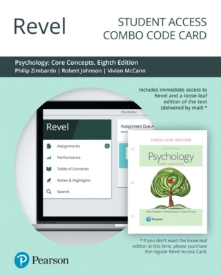 Cover image: Revel + Print Combo Access Code for Psychology: Core Concepts 8th edition 9780135192887