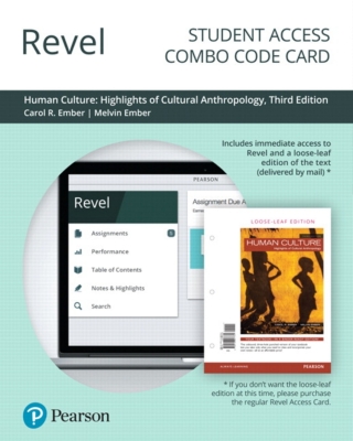 Cover image: Revel + Print Combo Access Code for Human Culture: Highlights of Cultural Anthropology 3rd edition 9780135193594