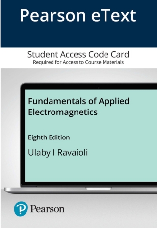 Cover image: Fundamentals of Applied Electromagnetics 8th edition 9780135199008