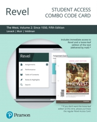 Cover image: Revel + Print Combo Access Code for The West: Encounters and Transformations, Volume 2 5th edition 9780135200292