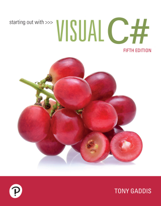 Cover image: Starting out with Visual C# 5th edition 9780135183519