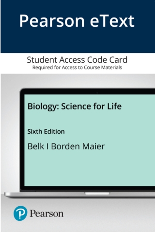 Cover image: Biology: Science for Life 6th edition 9780135214077