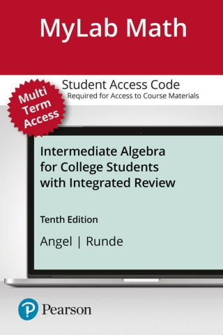 Cover image: MyLab Math with Pearson eText Access Code (24 Months) for Intermediate Algebra for College Students with Integrated Review 10th edition 9780135231081