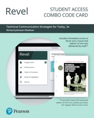 Cover image: Revel + Print Combo Access Code for Technical Communication Strategies for Today 3rd edition 9780135232293