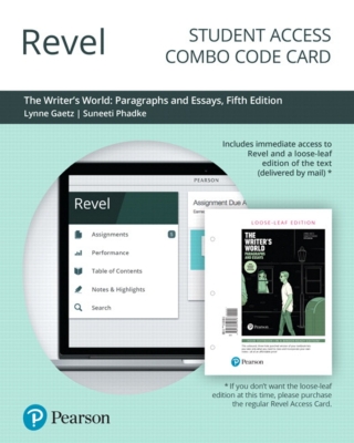 Cover image: Revel + Print Combo Access Code for The Writer's World: Paragraphs and Essays With Enhanced Reading Strategies 5th edition 9780135232361