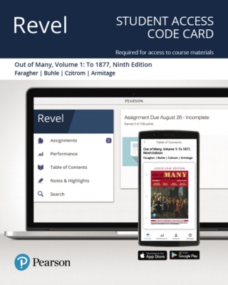 Cover image: Revel Access Code for Out of Many: A History of the American People, Volume 1 9th edition 9780135233375