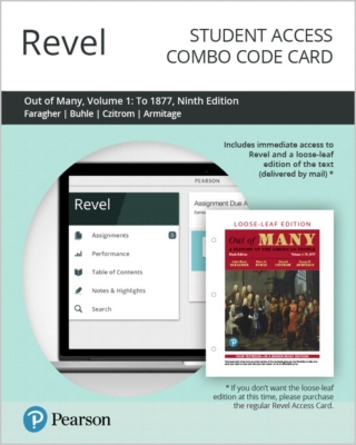 Cover image: Revel + Print Combo Access Code for Out of Many: A History of the American People, Volume 1 9th edition 9780135286456