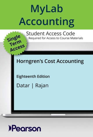 Cover image: MyLab Accounting with Pearson eText Access Code for Horngren's Cost Accounting 18th edition 9780135337943
