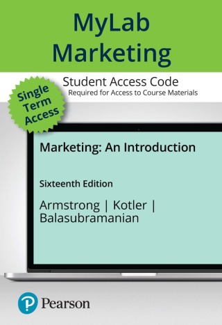 Cover image: MyLab Marketing with Pearson eText Access Code for Marketing: An Introduction 16th edition 9780135340479
