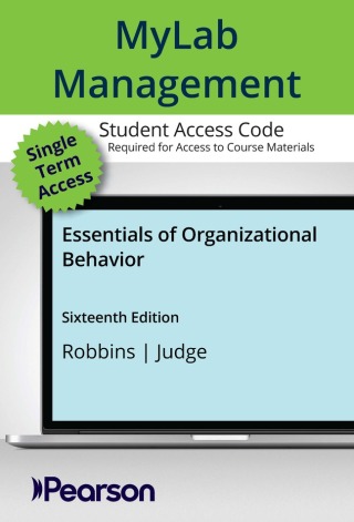 Cover image: MyLab Management with Pearson eText Access Code for Essentials of Organizational Behavior 16th edition 9780135353851