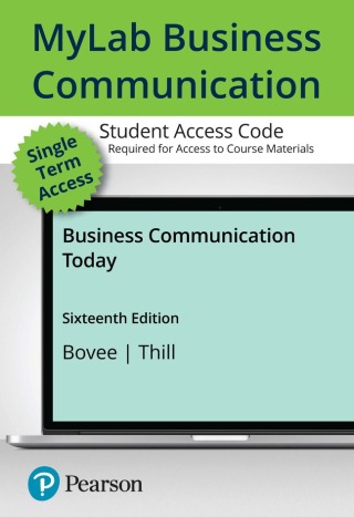 Cover image: MyLab Business Communication with Pearson eText Access Code for Business Communication Today 16th edition 9780135354728