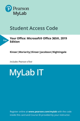 Cover image: MyLab IT with Pearson eText Access Code for Your Office: Microsoft Office 365, Excel 2019 Comprehensive 1st edition 9780135440346