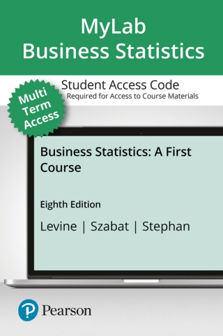 Cover image: MyLab Statistics with Pearson eText Access Code (24 Months) for Business Statistics: A First Course 8th edition 9780135443026