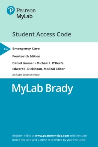 Cover image: MyLab BRADY with Pearson eText Access Card for Emergency Care 14th edition 9780135479148