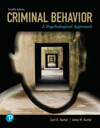 Cover image: Criminal Behavior: A Psychological Approach 12th edition 9780135618721