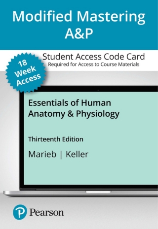 Cover image: Mastering A&P with Pearson eText Access Code for Essentials of Human Anatomy & Physiology 13th edition 9780135625644