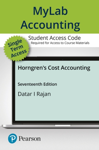 Cover image: MyLab Accounting with Pearson eText Access Code for Horngren's Cost Accounting 17th edition 9780135628522