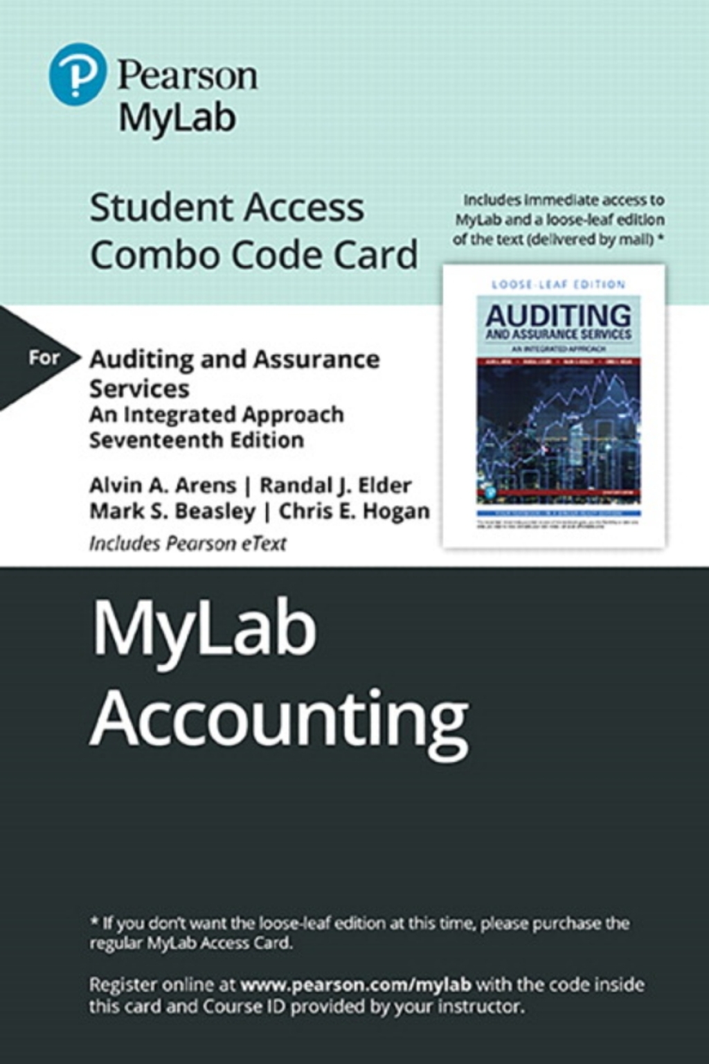 MyLab Acccouting with Pearson eText + Print Combo Access Code for Auditing and Assurance Services 17th Edition
    Newer Edition Available