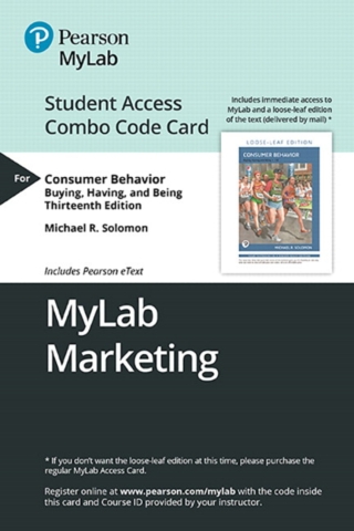 Cover image: MyLab Marketing with Pearson eText + Print Combo Access Code for Consumer Behavior: Buying, Having, Being 13th edition 9780135642269