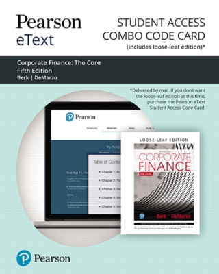 Cover image: Corporate Finance: The Core 5th edition 9780135644812