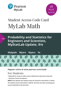 Cover image: MyLab Statistics with Pearson eText Access Code (18 Weeks) for Probability & Statistics for Engineers & Scientists, Updated Edition 9th edition 9780135834220