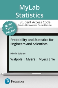 Cover image: MyLab Statistics with Pearson eText (up to 24 months) Access Code for Probability & Statistics for Engineers & Scientists, Updated Edition 9th edition 9780135834251