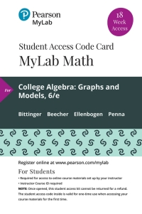 Cover image: MyLab Math with Pearson eText Access Code (18 Weeks) for College Algebra 6th edition 9780135834398