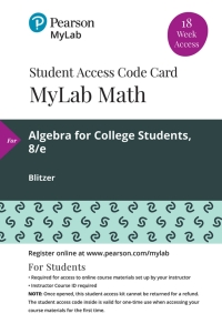 Cover image: MyLab Math with Pearson eText (up to 18 weeks) Access Code for Algebra for College Students 8th edition 9780135834541
