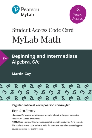 Cover image: MyLab Math with Pearson eText Access Code (18 Weeks) for Beginning & Intermediate Algebra 6th edition 9780135834633