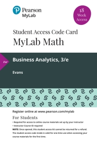 Cover image: MyLab Statistics with Pearson eText Access Code (18 Weeks) for Business Analytics 3rd edition 9780135834893