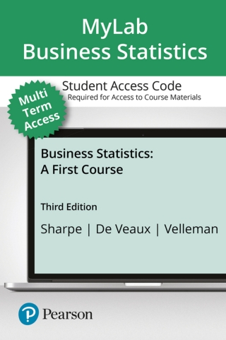 Cover image: MyLab Statistics with Pearson eText (up to 24 months) Access Code for Business Statistics: A First Course 3rd edition 9780135834947