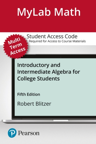 Cover image: MyLab Math with Pearson eText Access Code (24 Months) for Introductory and Intermediate Algebra for College Students 5th edition 9780135835425