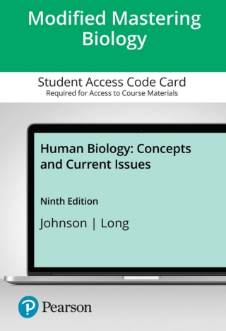 Cover image: Mastering Biology with Pearson eText Access Code for Human Biology: Concepts and Current Issues 9th edition 9780135847268