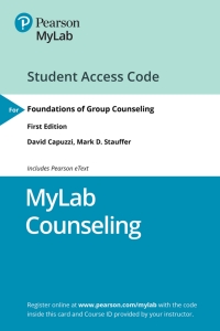 Cover image: MyLab Counseling with Pearson eText Access Code for Foundations of Group Counseling 1st edition 9780135859643