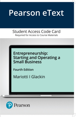 Cover image: 2019 MyLab Entrepreneurship with Pearson eText Access Code for Entrepreneurship: Starting and Operating A Small Business 4th edition 9780135890301