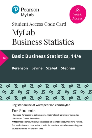 Cover image: MyLab Statistics with Pearson eText Access Code (18 Weeks) for Basic Business Statistics: Concepts and Applications 14th edition 9780135900932