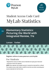 Cover image: MyLab Statistics with Pearson eText Access Code (18 Weeks) for Elementary Statistics 7th edition 9780135901052