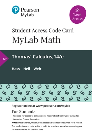 Cover image: MyLab Math with Pearson eText Access Code (18 Weeks) for Thomas' Calculus 14th edition 9780135901441