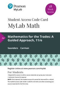 Cover image: MyLab Math with Pearson eText Access Code (18 Weeks) for Mathematics for the Trades 11th edition 9780135902028