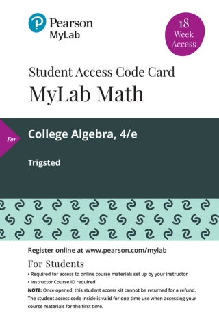 Cover image: MyLab Math with Pearson eText Access Code for College Algebra 4th edition 9780135903858