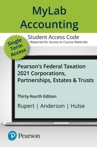Cover image: MyLab Accounting with Pearson eText -- Access Card -- for Pearson's Federal Taxation 2021 Corporations, Partnerships, Estates & Trusts 34th edition 9780135919378