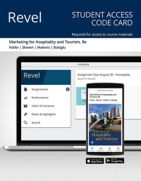 Cover image: Revel + Print Combo Access Code for Marketing for Hospitality and Tourism 8th edition 9780135966662
