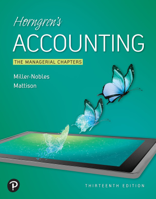 Cover image: Horngren's Accounting: The Managerial Chapters 13th edition 9780135982235