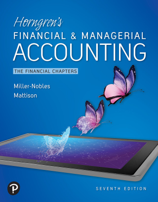 Cover image: Horngren's Financial & Managerial Accounting 7th edition 9780136505310