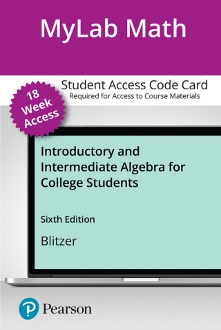 Cover image: MyLab Math with Pearson eText Access Code for Introductory and Intermediate Algebra for College Students 6th edition 9780136554196