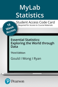 Cover image: MyLab Statistics with Pearson eText Access Code (18 Weeks) for Essential Statistics 3rd edition 9780136570554