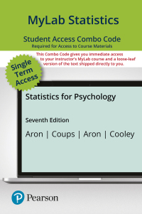 Cover image: MyLab Statistics with Pearson eText + Print Combo Access Code for Statistics for Psychology 7th edition 9780136658481