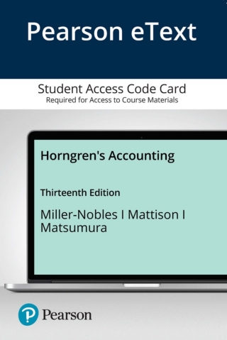 Cover image: Horngren's Accounting 13th edition 9780136715788