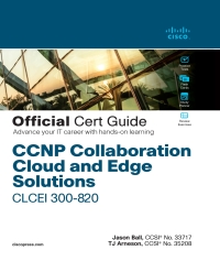 Imagen de portada: CCNP Collaboration Cloud and Edge Solutions CLCEI 300-820 Official Cert Guide 1st edition 9780136733720